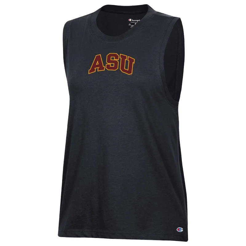 Weekend Wonders Await! ASU Arched Ladies Muscle Tank BLK