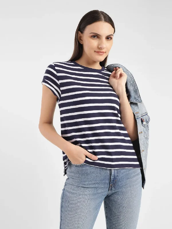 Grand Opening Sale Women's Striped Crew Neck T-shirt
