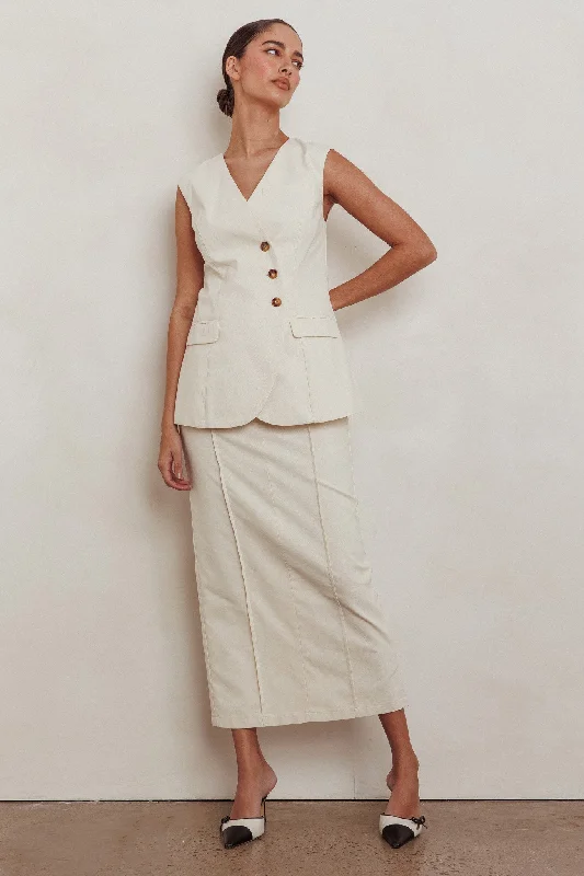 Make Your Weekend Count with Savings Sweet Treat Column Maxi Skirt Oat