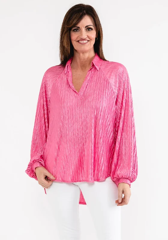 Unbeatable Prices Seventy1 One Size Satin Crinkle Blouse, Pink