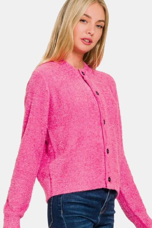 Super Sale Zenana Button Down Long Sleeve Sweater Cardigan