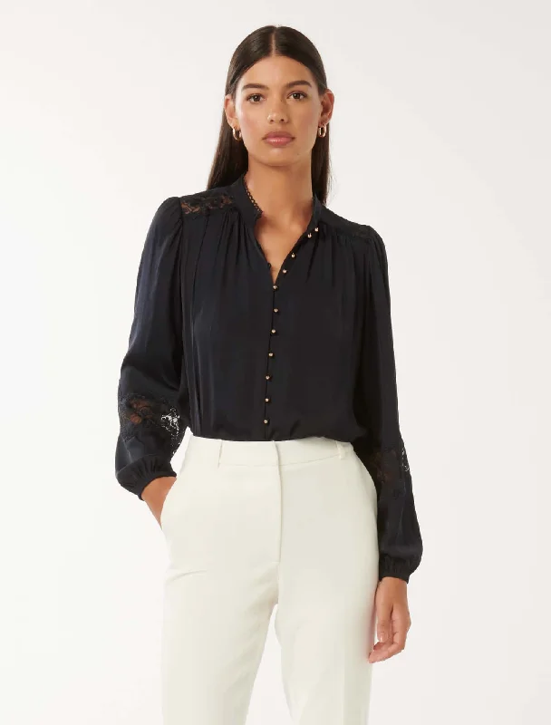 Super Sale Annalise Lace Sleeve Blouse