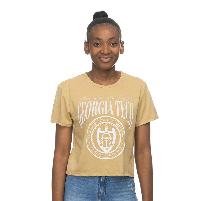 Savings Galore Ladies Georgia Tech Yellow Jackets Crop T-Shirt