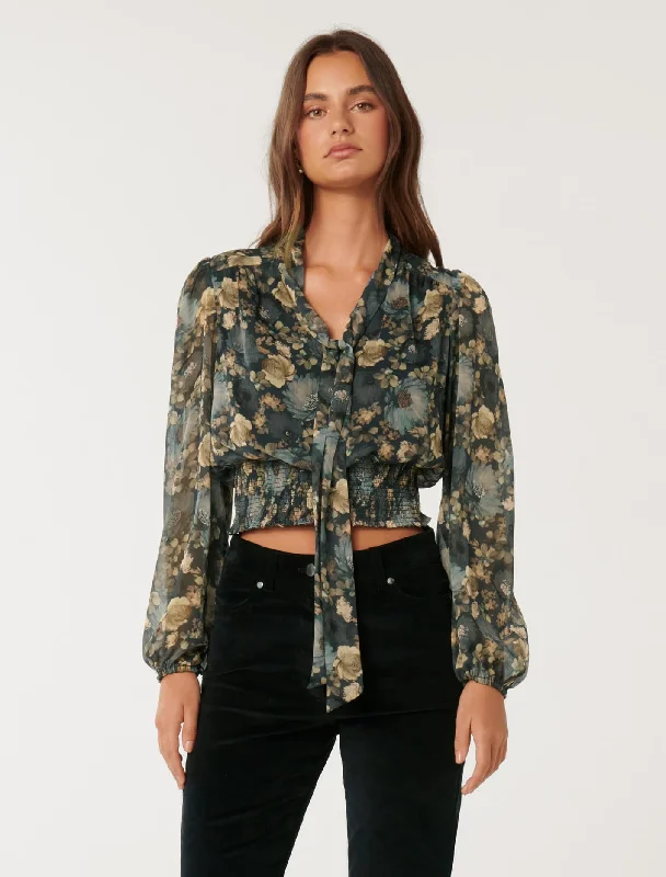 Weekend Deals That Wow Gloria Shirred Printed Blouse
