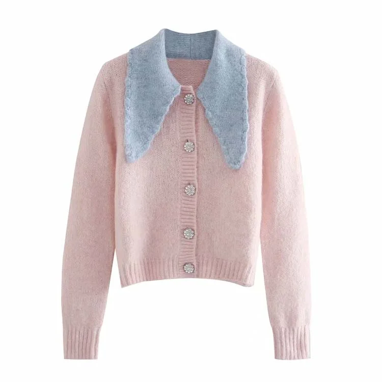 New Deals Xiaoxiangfeng sweater short coat female doll collar top  7171
