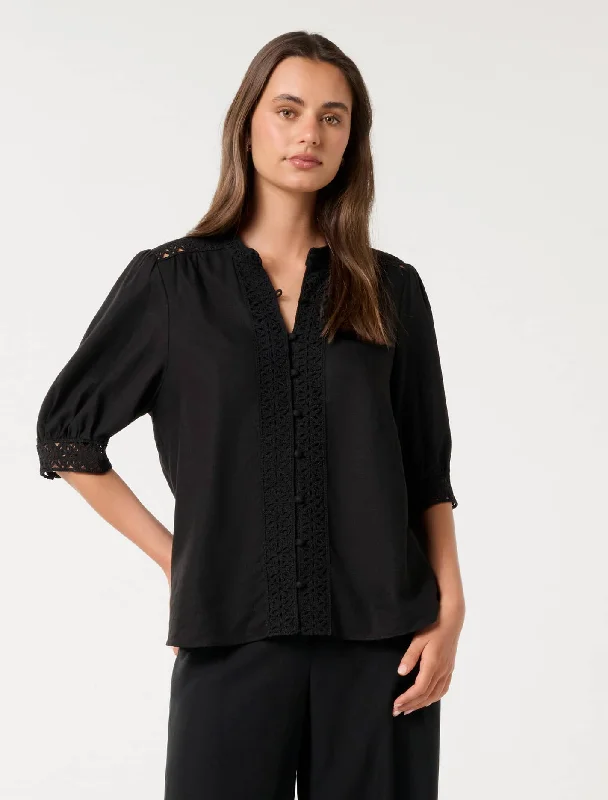 Lowest Prices Cassie Crochet Trimmed Blouse