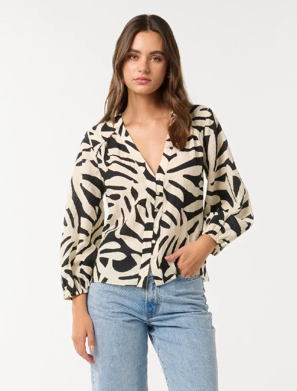 Lowest Prices Odessa Button Front Blouse