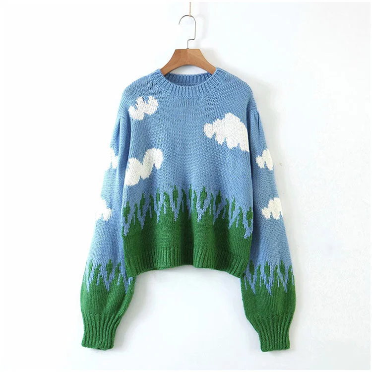 Discount Extravaganza Lazy girl aging versatile thickened round neck sweater  7154