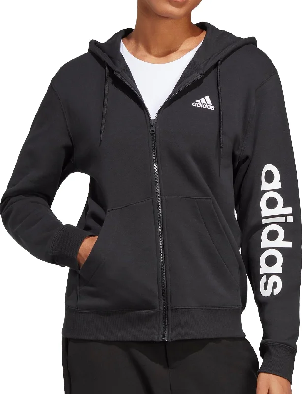 Weekend Discounts You Deserve adidas Essentials Linear French Terry Womens Full Zip Hoody - Black Weekend Discounts You Deserve adidas Essentials Linear French Terry Womens Full Zip Hoody - Black