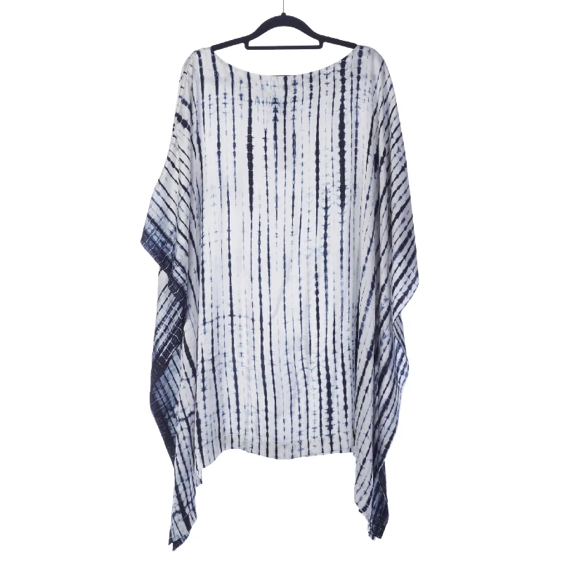 Stock Up Eskander Silk Top White and Blue Stripe Silk Size 0
