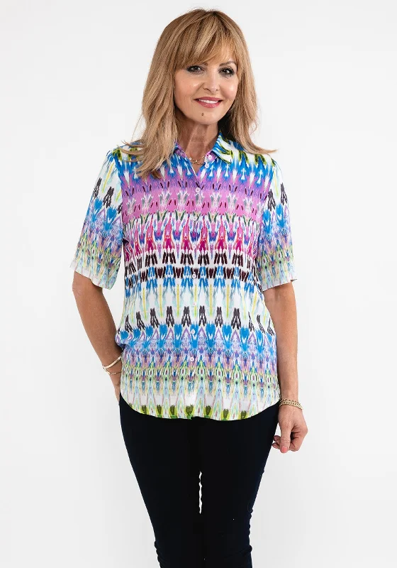 Special Price ERFO Short Sleeve Abstract Print Shirt, Blue Multi