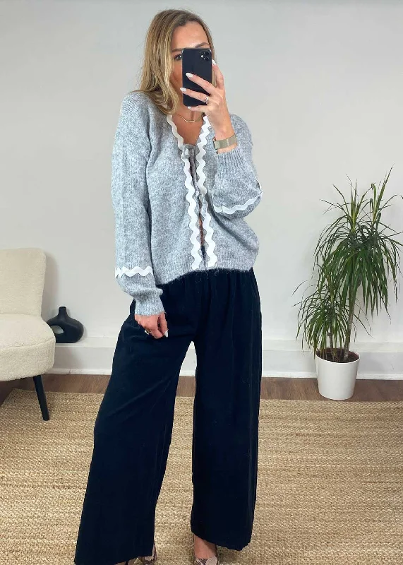 Clearance Sale Bonnie Tie Front Cardigan in Grey