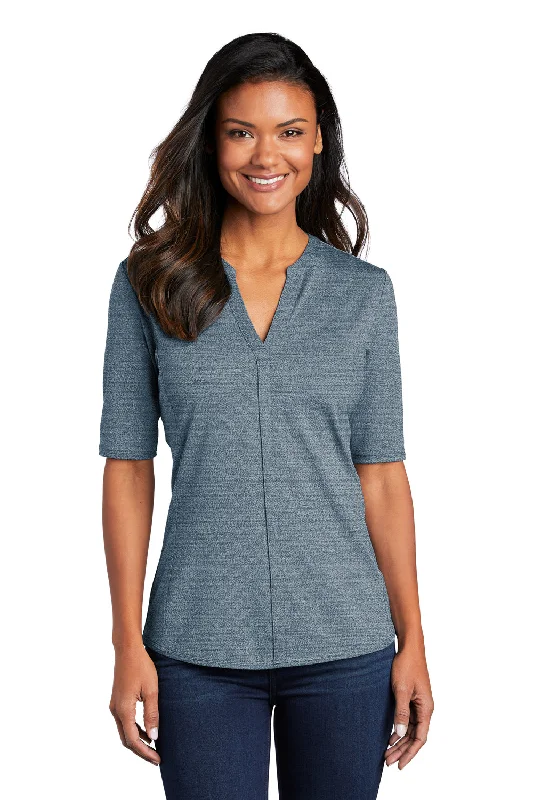 Closeout Deal Port Authority Womens Moisture Wicking Short Sleeve Polo Shirt - Regatta Blue/Gusty Grey Closeout Deal Port Authority Womens Moisture Wicking Short Sleeve Polo Shirt - Regatta Blue/Gusty Grey