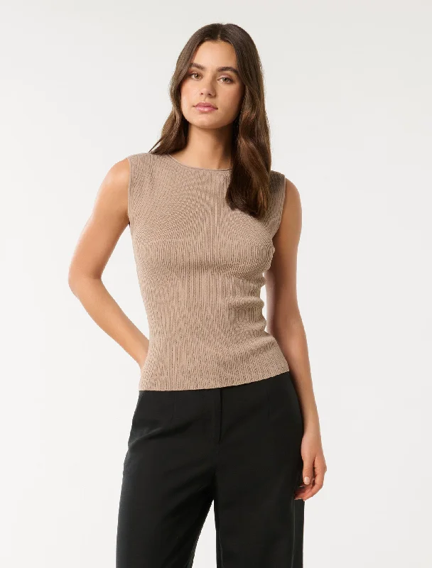 Bonus Offer Lottie Crew Neck Knit Tank Top