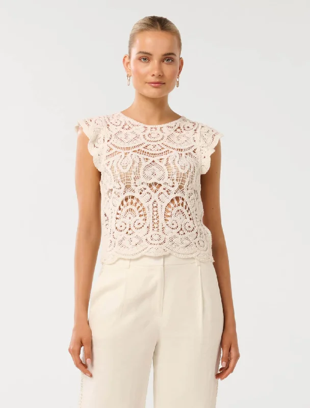 Closeout Zara Frill Crochet Top