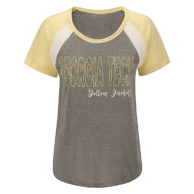 Half Price Ladies Georgia Tech Yellow Jackets Funny Valentine Short Sleeve