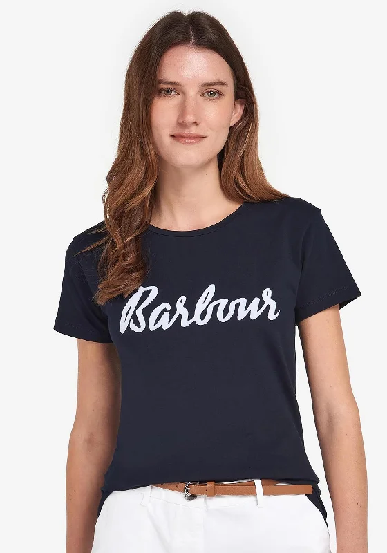Markdown Madness Barbour Womens Otterburn T-Shirt, Navy & White