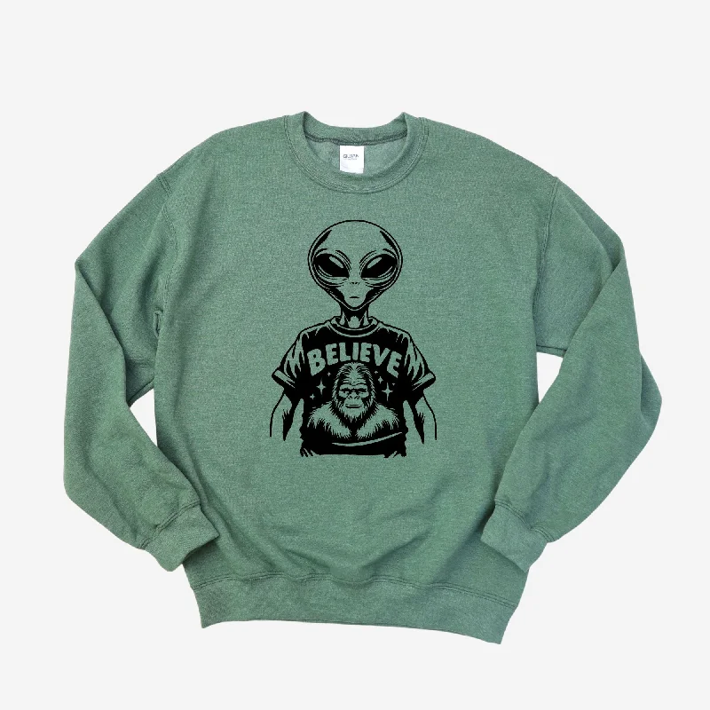 Members Only Alien Loves Bigfoot Gildan Crewneck or Hoodie Sweatshirt *UNISEX FIT*