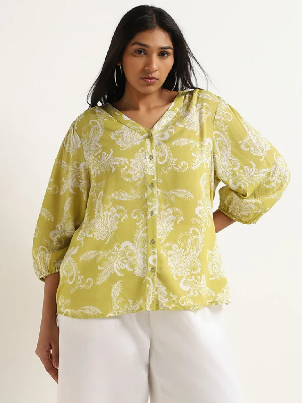 Buy Today Gia Green Paisley Printed Shirt