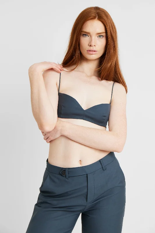 Today’s Deal Tailored Bust Detail Bralet - Vintage Blue