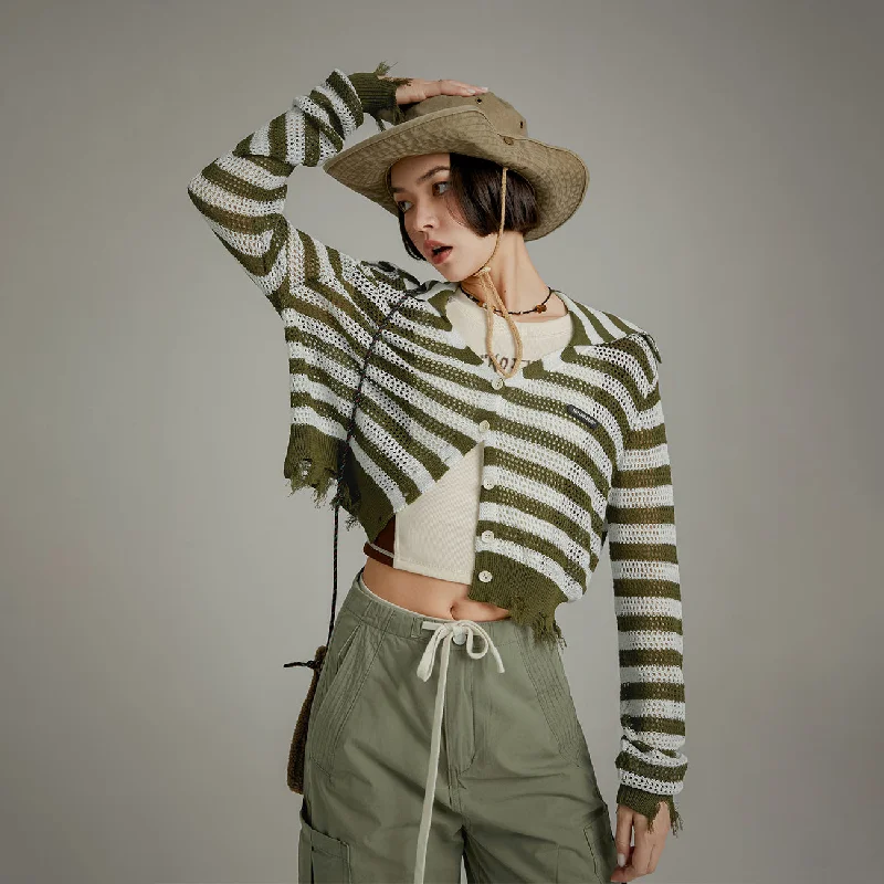 Reduced Prices Stripe Knit Cardigan