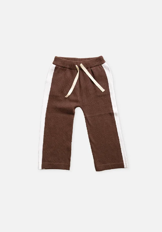 Take Advantage Miann & Co Kids - Knit Side Stripe Pants - Espresso