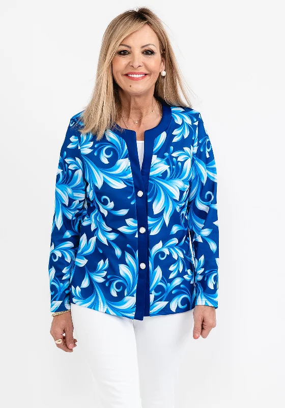 Hot Buy Avalon Abstract Print Jacket & Top Twinset, Royal Blue