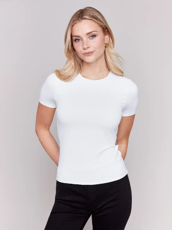 Midnight Sale Short-Sleeved Super Stretch Top - White