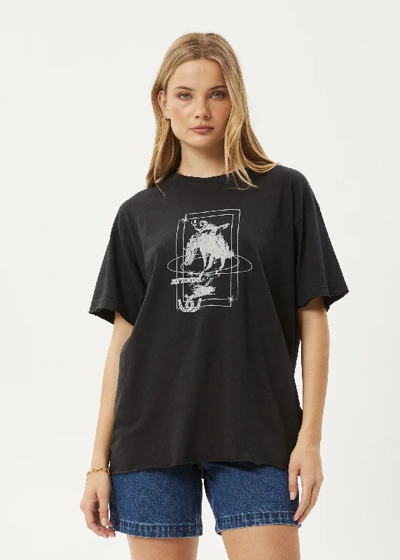 Best Seller AFENDS Womens Rodeo - Oversized Tee - Stone Black