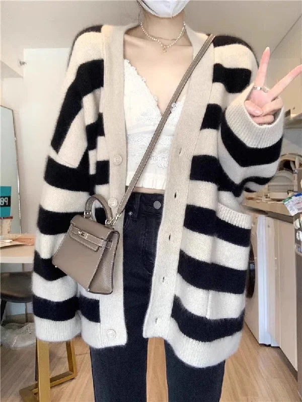 Sale Event Newstyle sweater striped knitted cardigan coat women's spring and autumn tops    S3391