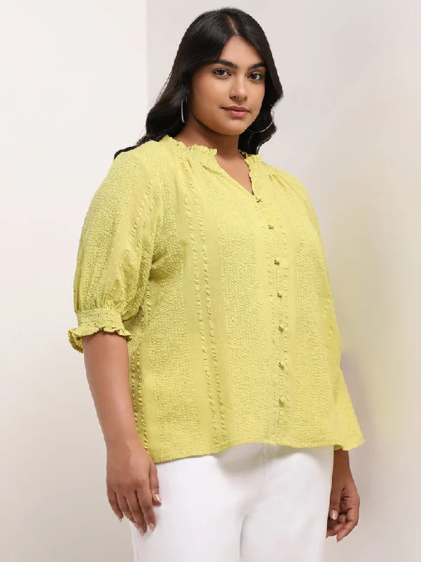 YEAR-End Clearance Gia Lime Cotton Ribbed Top