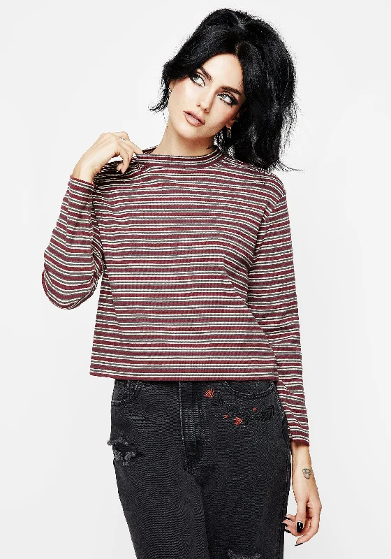 Final Markdown Calliophis Stripe Long Sleeve Crop Tee