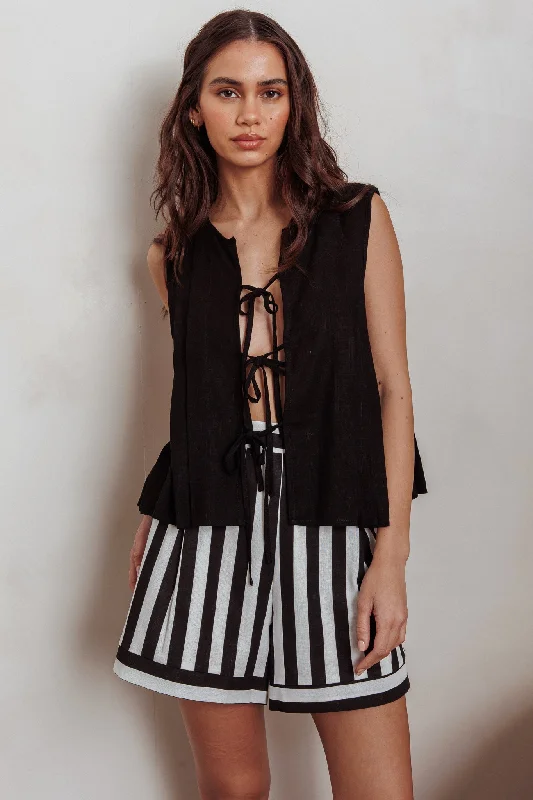 Online Deal Bettino High-Waisted Shorts Stripe Black/White