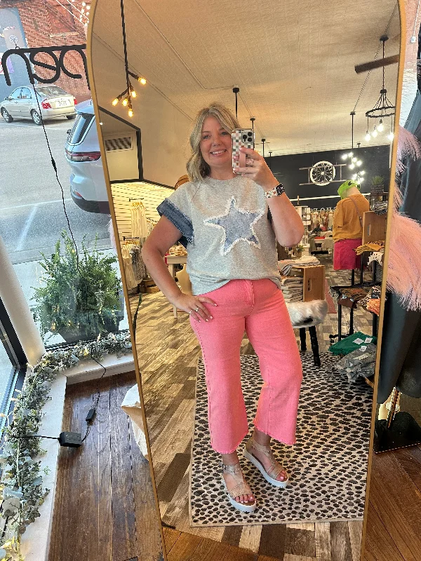 Deal Dash BOHO Star Themed w/Denim Combo Top