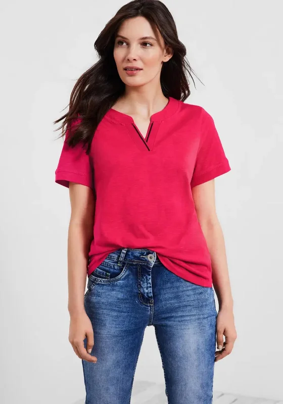 Big Savings Cecil Tunic Neck T-Shirt, Strawberry Red