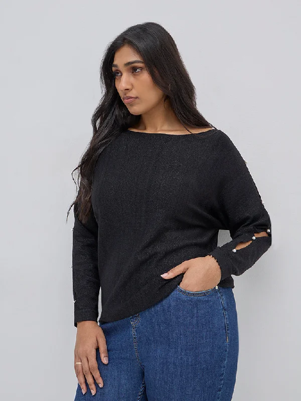 Weekend Specials to Enjoy Gia Black Shimmer Detailed Blouse