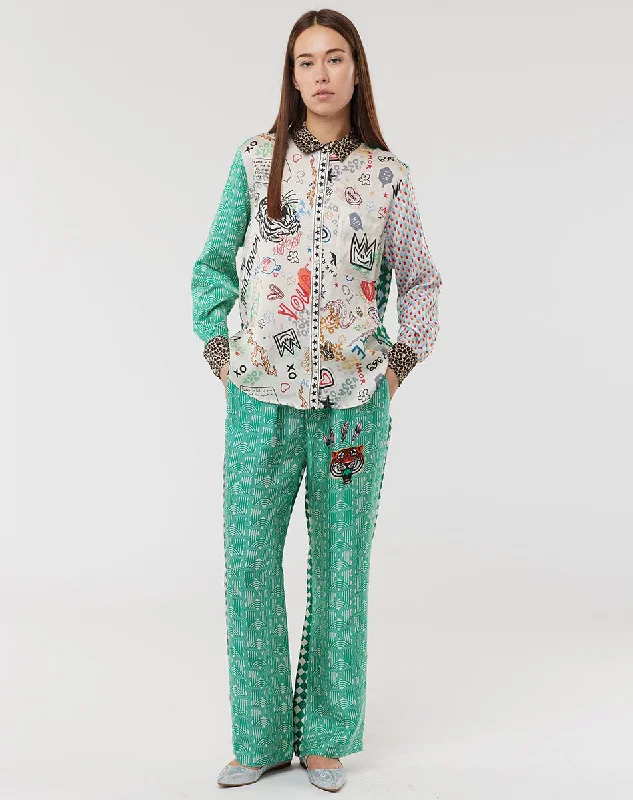 Factory Direct Sale Bailey Straight Leg Graffiti Printed Pants