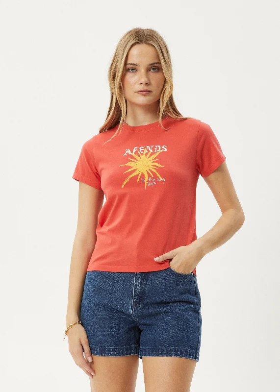 Daily Deals AFENDS Womens Sky High - Regular Tee - Washed Tomato