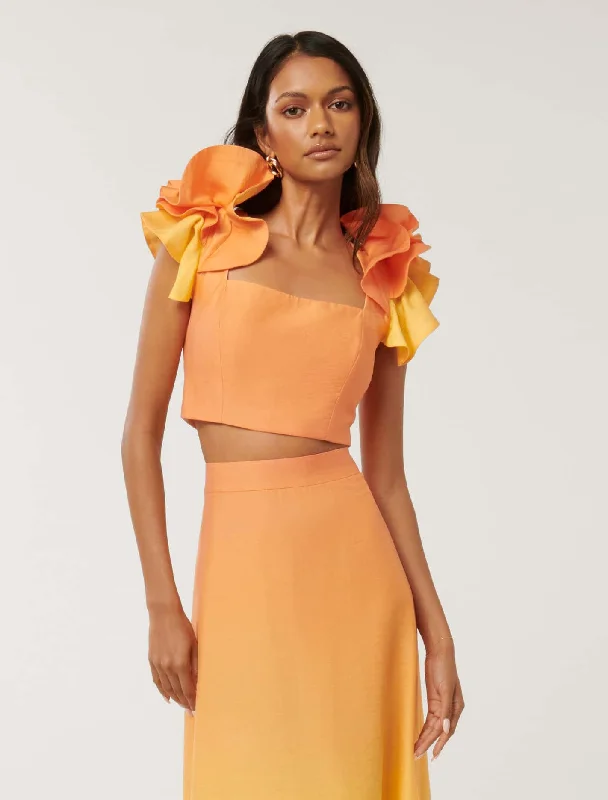 Overstock Clearance Rachel Petite Ruffle Top
