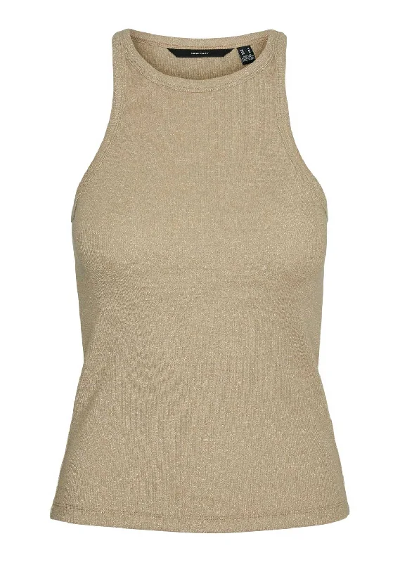 Factory Direct Sale Chloe Lurex Tank Top in Gold
