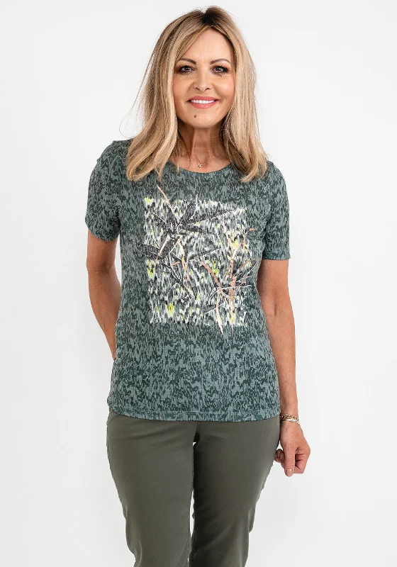 Fantastic Offers Gerry Weber Sheer Print Pattern T-Shirt, Green