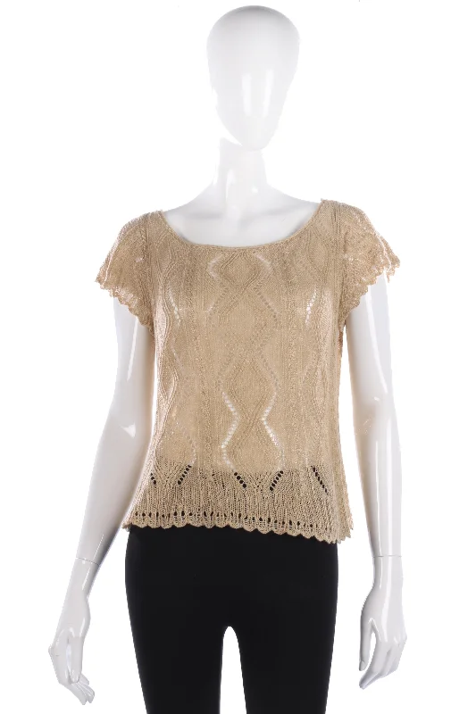 Clearance Event Ralph Lauren Knitted Linen Short Sleeved Summer Top Size M