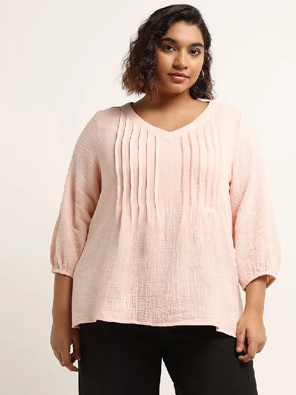Online Specials Gia Peach Pintuck Cotton Blouse