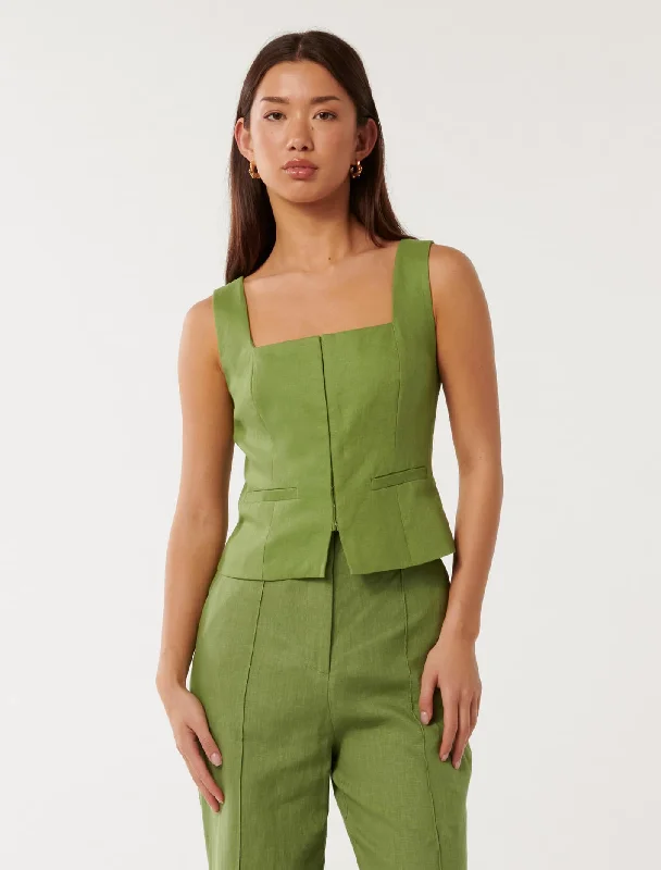 Weekend Bargains to Indulge In Posey Square Neck Waistcoat