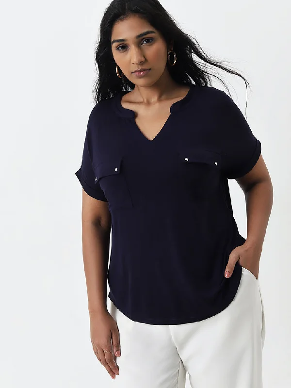 Weekend Savings Bonanza Gia Navy Solid Top