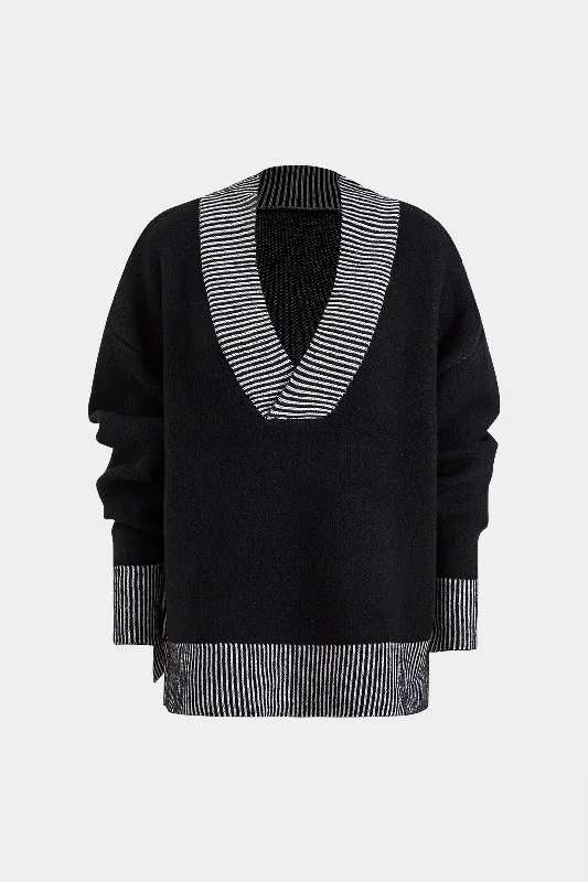 Customer Appreciation Sale Knit V-Neck Long-Sleeve Top