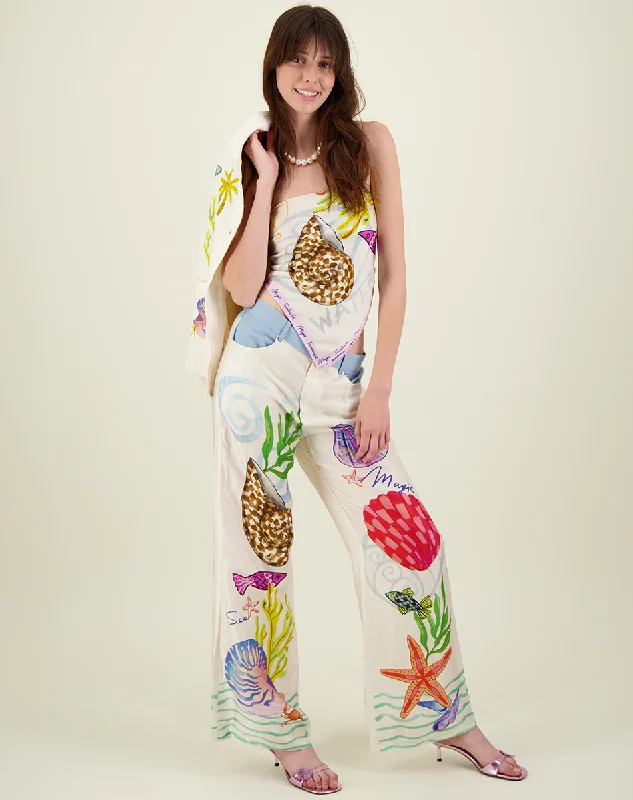 Weekend Deal Sandra Magic Combined Denim Pants