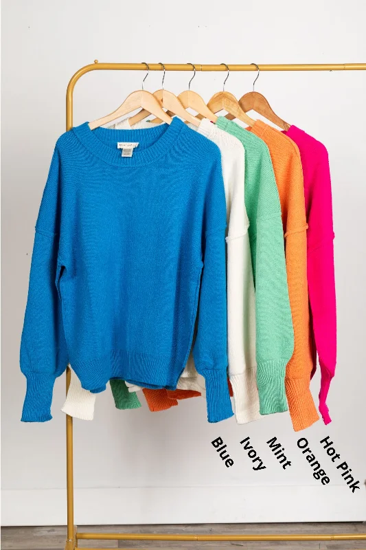 Value Pack Oversized Basic Solid Ribbed Sweater Knit Top