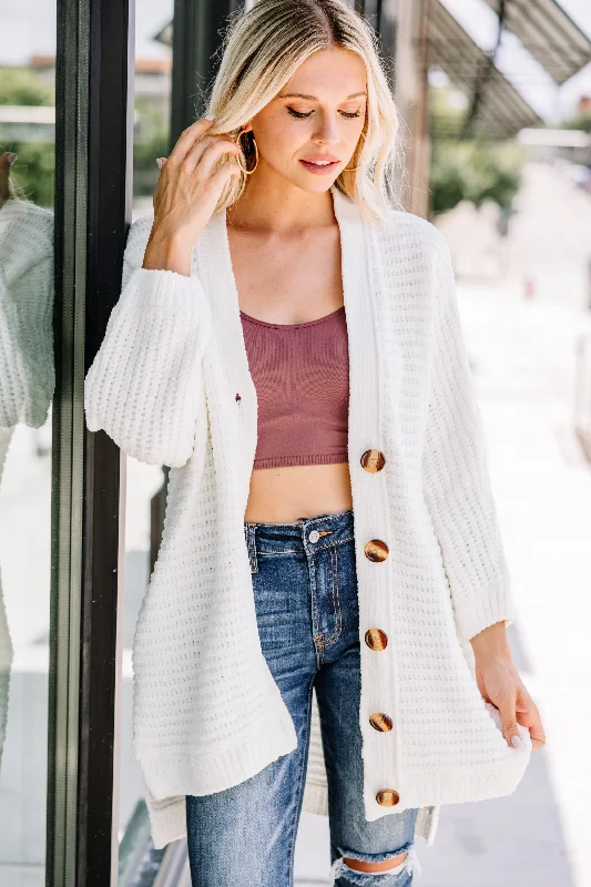 Discount Days Created Comfort Ivory White Chenille Cardigan