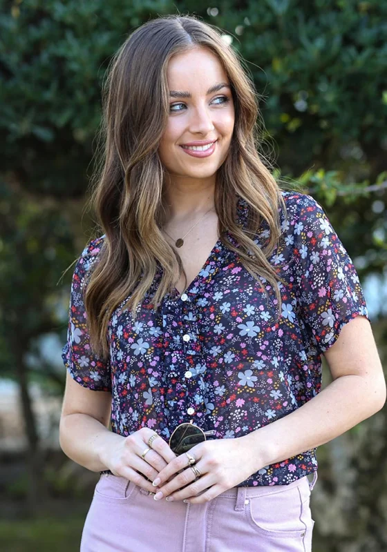 Weekend Deals You Can't Resist Rant & Rave Fern Floral Top, Navy